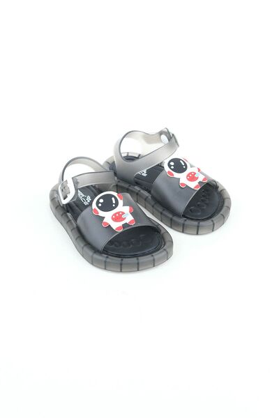 GEZER Children's Summer Lighted Sandals Black with Astronaut Figure
