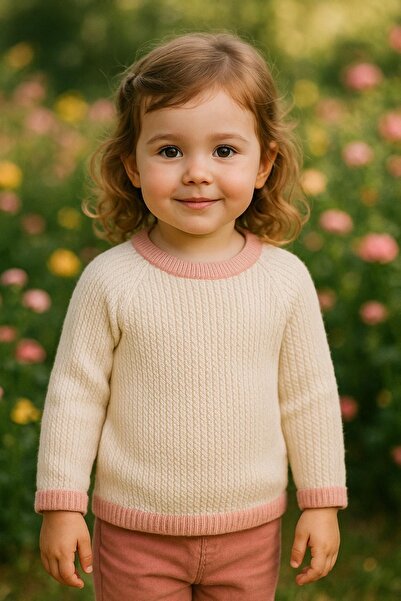 Montisu 100% Cotton Girls' Knitwear-Knitted Sweater Extra Soft and Comfortable