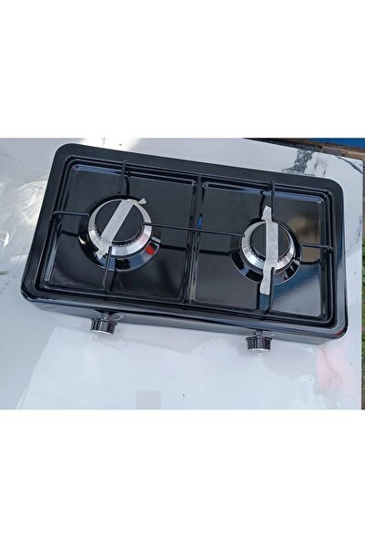 sobapark 2 Gözlü Tüplü Ocak Emaye Set Üstü Ocak İkili Ocak Karavan Kamp Ocağı Küçük Tüplü Ocak