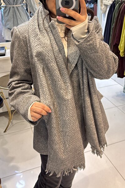 Suziş Cape Detail Embellished Jacket Coat Cr105001