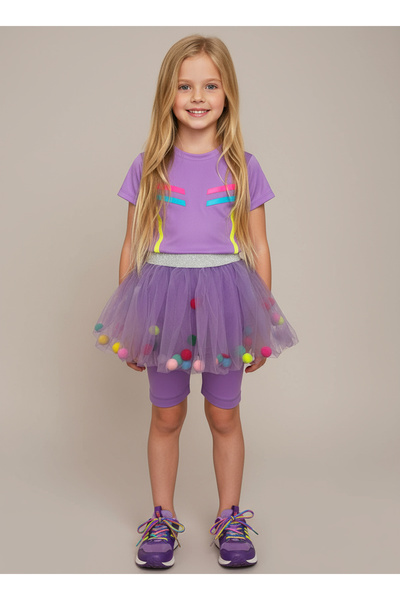 By Piera Κοριτσίστικο κολάν Biker Pompom