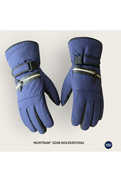 Mustran Waterproof Fur Winter Gloves with Zippered Hidden Pocket Wallet L-Xl – Unisex