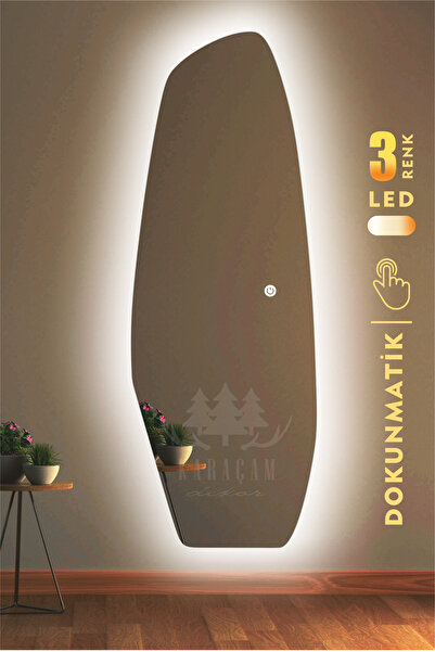 KaraçamDekor Led Işıklı Asimetrik Boy Aynası