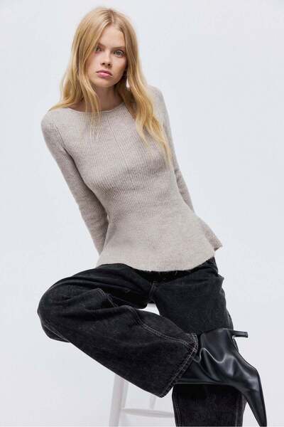 H&M Rib-knit peplum top