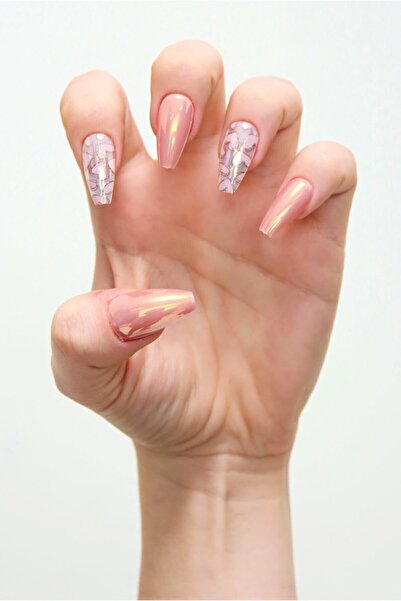 POP Beauty Desenli Takma Tırnak ve Zararsız Yapıştırıcı