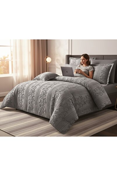 Red Rose Luxury duvet set – 7 pieces – embossed floral pattern