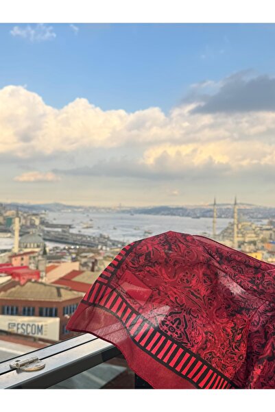 shalby Women's Cotton Mahru Pattern Soft Shawl Burgundy