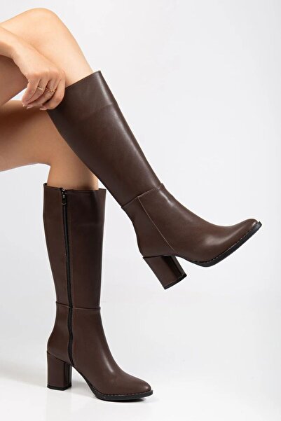 M&B COLLECT Cizme de piele lungi cu fermoar pentru femei