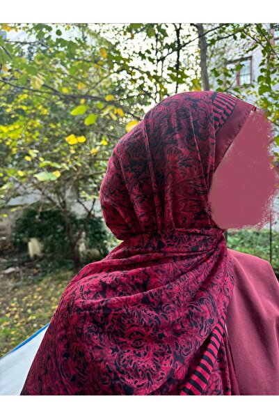 shalby Women's Cotton Mahru Pattern Soft Shawl Burgundy