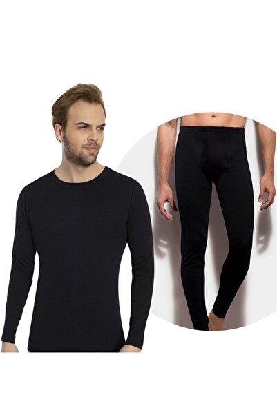 Bross Men's Black Underwear Set 100% Cotton 1272/1028