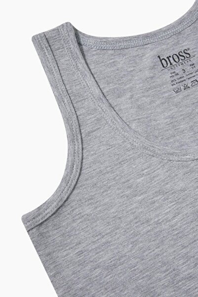 Bross 2040 Model - Lycra Cotton Kids Gray Undershirt