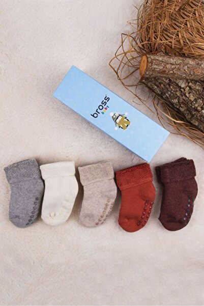 Bross Baby 5-Piece Towel Box Anti-Slip Socket Winter Socks