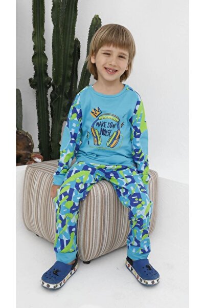 Bross Boy Printed Blue Pajama Set