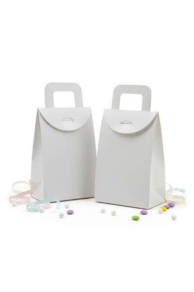 repro design حقيبة هدايا كبيرة الحجم باللون الأبيض مقاس 10 × 15 × 5.5 سم، وكعكة الحناء البيضاء وصندوق هدايا 20 قطعة