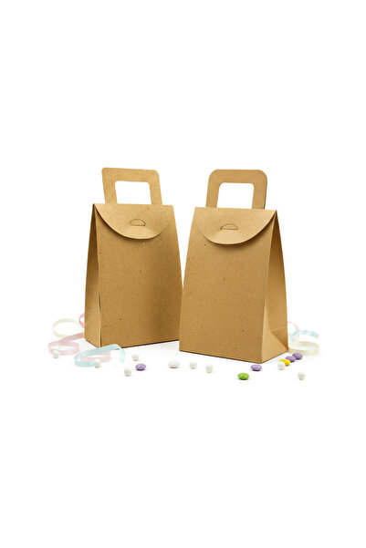 repro design Kraft 7x11 Cm Kulplu Çanta Model Orta Boy Organizasyon, Hediyelik, Kına Çerez Kutusu 20 Adet