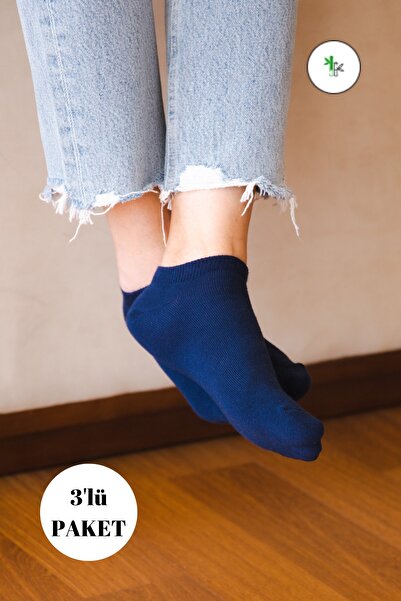 Bross 3 Pack Patternless Bamboo Women's Sneaker Socks