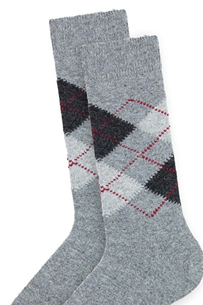 Bross Plaid Patterned Wool Men's Winter Socks