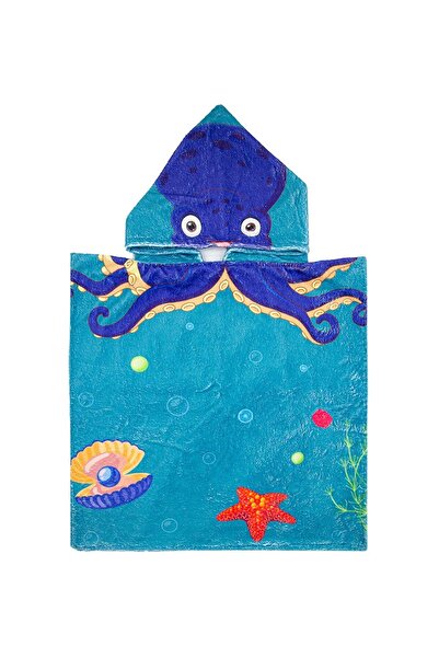 Bross Octopus Patterned Children's Towel Poncho 60X60