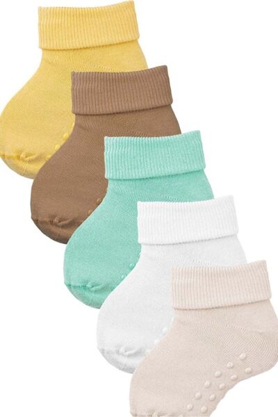 Bross Baby Bamboo Boxed Anti-Slip 5-Piece Socks