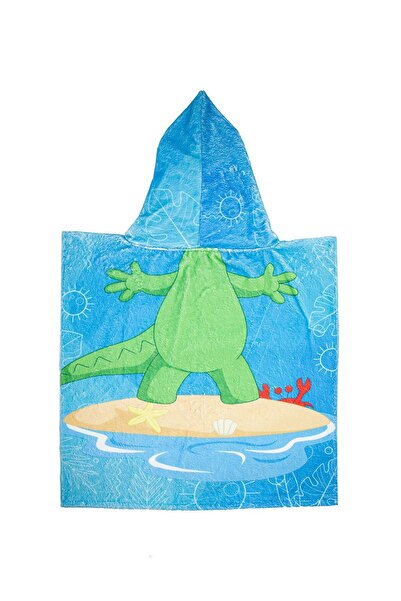 Bross 60x60 Dinosaur Patterned Children's Towel Poncho