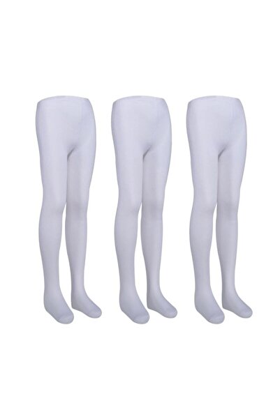 Bross White 3-piece Cotton Kids Pantyhose Set