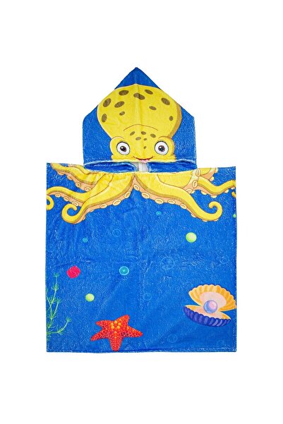 Bross Octopus Patterned Children's Towel Poncho 60X60