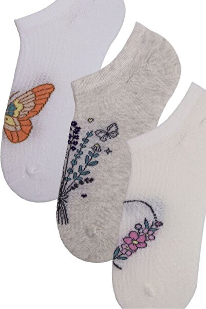 Bross Women's Butterfly 3-Piece Sneaker Socks