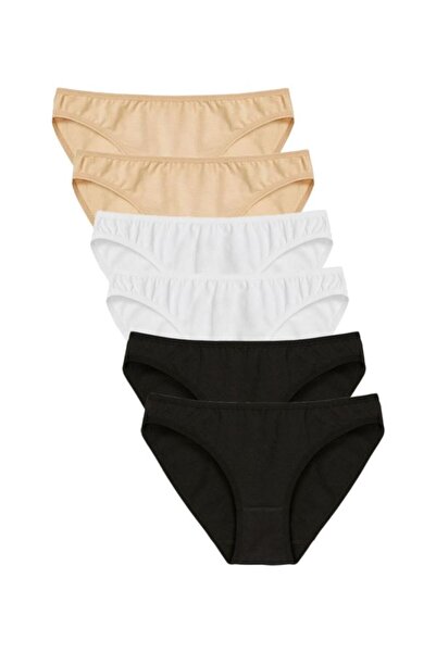 Bross Set de 6 chiloți colorați din bumbac și lycra pentru femei - 1220