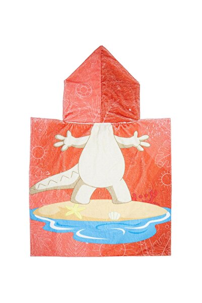 Bross Dinosaur Patterned Children's Towel Poncho 60X60