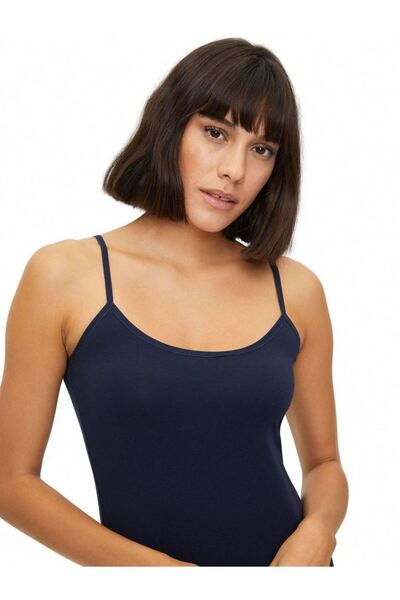 Bross Lycra Rope Strap 3-Piece Navy Blue Women's Undershirt 1246