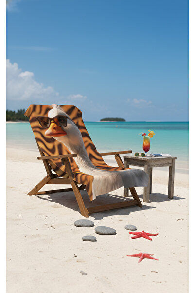 BETHA Leopard Printed Glasses Duck Cotton Beach Towel – Patterned Design – 75X150 cm