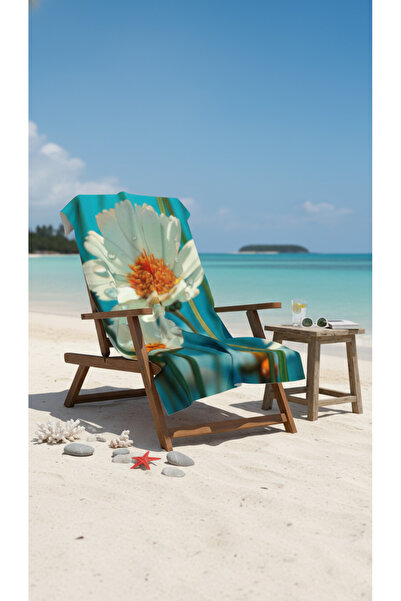 BETHA Daisy Patterned Cotton Beach Towel – Patterned Design – 75X150 cm 121025