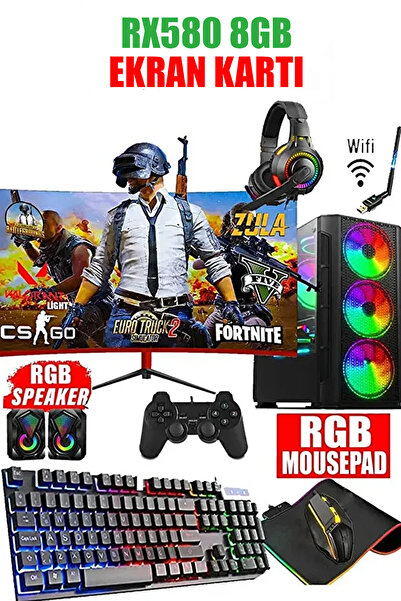 Dmc Nx42 (PUBG,GTA 5) I5 3470,16gb Ram,256gb Ssd,500gb Hdd,8GB RX580,23'8 Oyuncu Masaüstü Bilgisayar