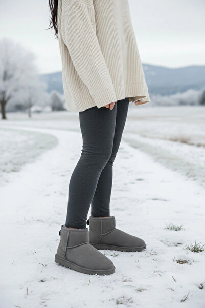 Sivarro Γυναικείες μπότες Ultra Mini Classic Suede Furry Winter - Γκρι