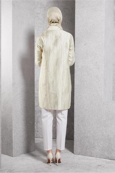 Alvina 44737 Model Jacquard Tunic with Brooch