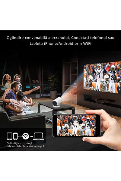 FITUNIVERSAL Portable projector, Android 11, 6000 LM, Wi-Fi 6, BT 5.0, 4K support, HDMI. 2 joysticks and 40000 games