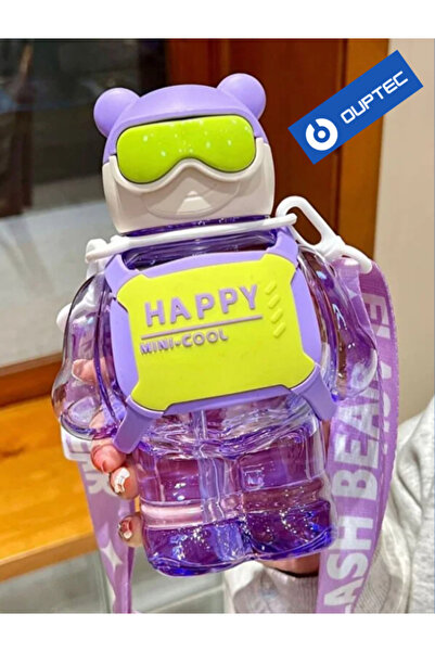 Ouptec زجاجة مياه روبوتية على شكل روبوت فضائي سعة 800 مل للمدرسة