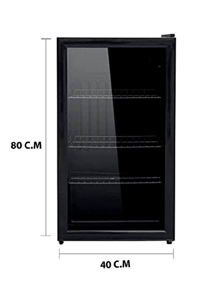 Dansat Display Refrigerator, 2.6 Feet One Door Glass - 83 L, Black