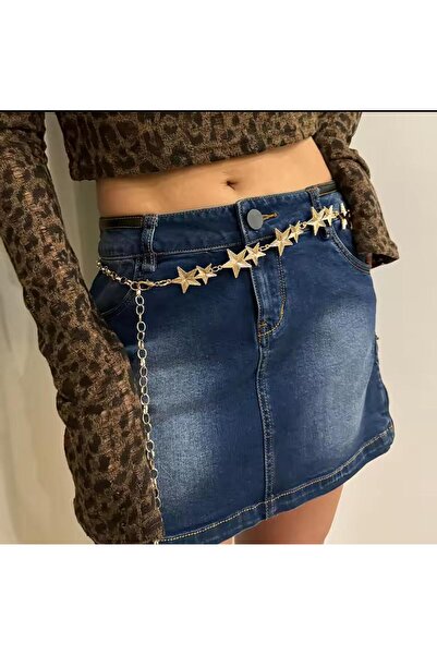 Mynoa Curea pentru femei Double Star Gold, centură pentru talie, centură cu l...