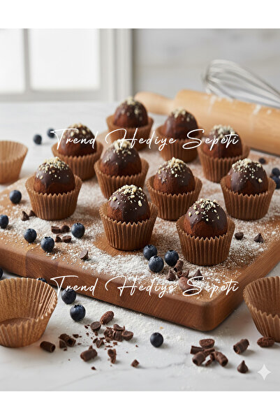 Trend Hediye Sepeti تقريرياً: 100 قطعة قالب كب كيك صغير من ورق الكرافت مقاس 40×30 مم، ورق طبيعي للكب كيك، قالب براوني