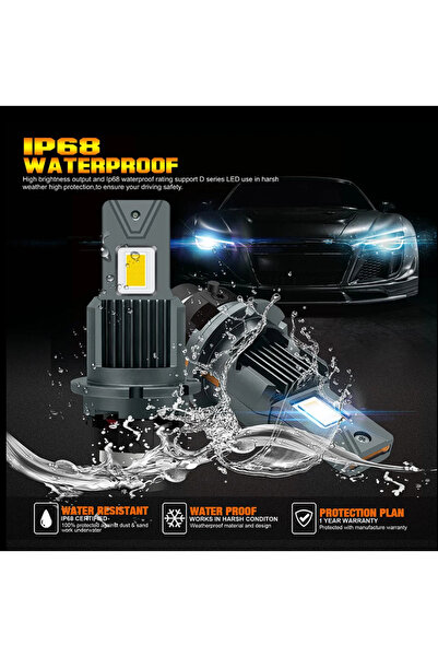 SOARE Set of 2 premium LED car bulbs, D2S/R 75W 10,000 lumens, CSP Canbus chip, aluminum radiator