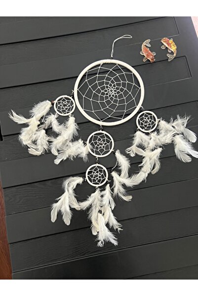 Mia Üç Gözlü Beyaz Rüya Kapanı / Dreamcatcher 16 cm çap
