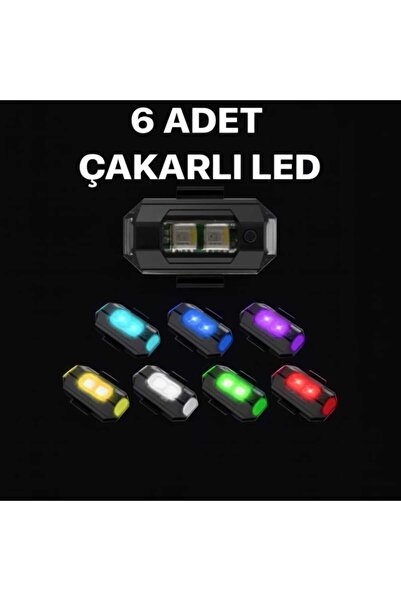 KTR TECH 6 Adet Kablosuz Mini Lamba 7 Renk Led Araba Motosiklet Bisiklet Dron...