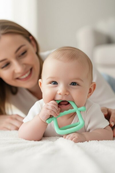 Dropy Baby Güvenli Silikon Diş Kaşıyıcı – Yumuşak Dokulu, Bebek Dostu, Kolay Kavranabilir
