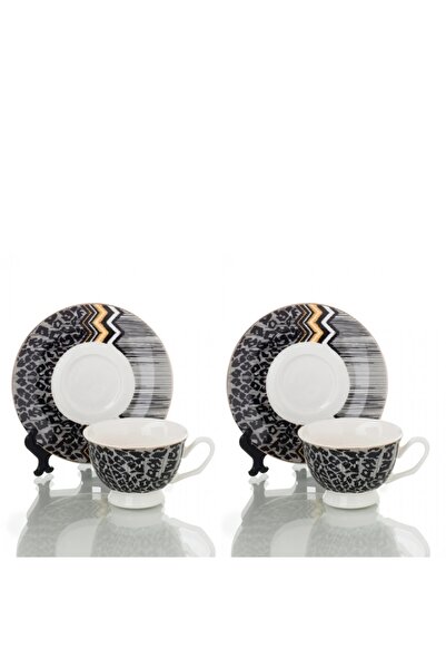 HIC Porcelain Turkish Coffee Cup Set 4 Pcs - 2 Person