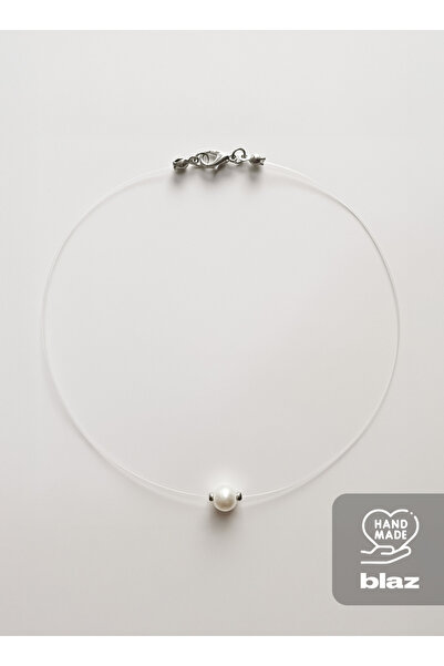 Handmade Şeffaf Misinalı Choker Hayalet İnci Bride Kolye
