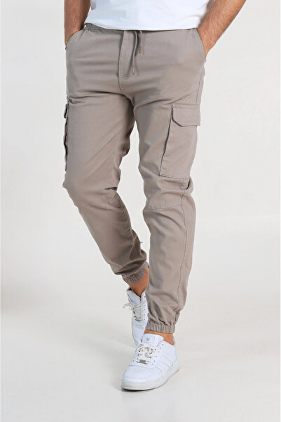 SERAZAT Ανδρικό βαμβακερό παντελόνι Lycra Cargo με τσέπες στο πλάι