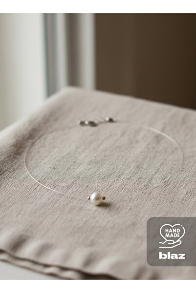 Handmade Şeffaf Misinalı Choker Hayalet İnci Bride Kolye