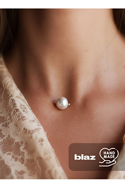 Handmade Şeffaf Misinalı Choker Hayalet İnci Bride Kolye