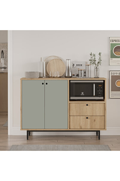 Yurupa Latte Serisi Kahve Köşesi Çok Amaçlı Dolap Mutfak Dolabı 2 Kapaklı Sep...